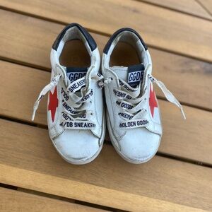 Golden Goose White and Red Sneakers Classic Style